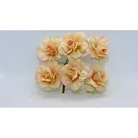 Classic Artificial Satin Flowers Jewellery Art Flowers -(Pack Of 30 Pcs ,Orange)-thumb2