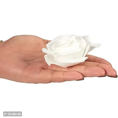 Classic Rose Flower Heads Mini Foam Artificial Roses Diy Wedding Flowers Accessories Make Bridal Hairclip,Headbands,Party Baby Shower Home Decorate Flower 7 Cm (White, 24)-thumb4