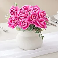 Classic Rose Flower Heads Mini Foam Artificial Roses Diy Wedding Flowers Accessories Make Bridal Hairclip,Headbands,Party Baby Shower Home Decorate Flower 7 Cm (Dark Pink, 24)-thumb1