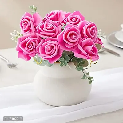 Classic Rose Flower Heads Mini Foam Artificial Roses Diy Wedding Flowers Accessories Make Bridal Hairclip,Headbands,Party Baby Shower Home Decorate Flower 7 Cm (Dark Pink, 24)-thumb2