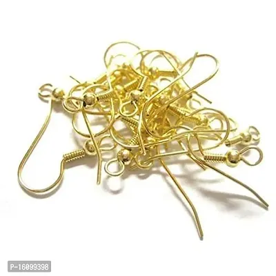 Classic Golden Finish Metal Jewellery Making Earring Hooks Pack Of 100 Pcs