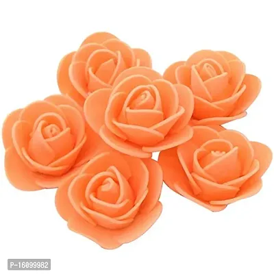 Classic Artificial Foam Flowers Jewellery Making Craft Decoration -(Pack Of 100 Pcs, Orange)-thumb0