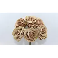 Classic Velvet Flowers Hair Accessory Craft Decor Flowers -(Pack Of 36 Pcs,Brown)-thumb1