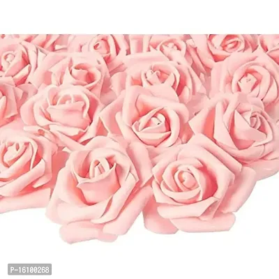 Classic Rose Flower Heads Mini Foam Artificial Roses Diy Wedding Flowers Accessories Make Bridal Hairclip,Headbands,Party Baby Shower Home Decorate Flower 7 Cm (Peach, 24)