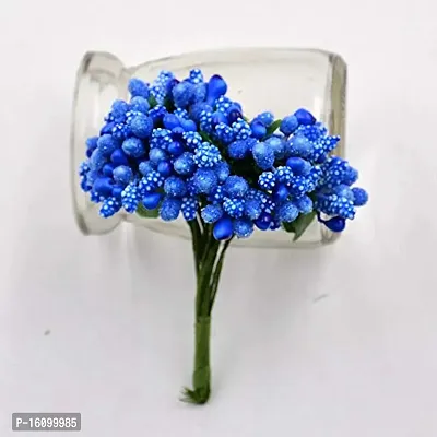Classic Artificial Pollen Flowers For Tiara Making And Jewelry Making 144Pcs Pollens Blue