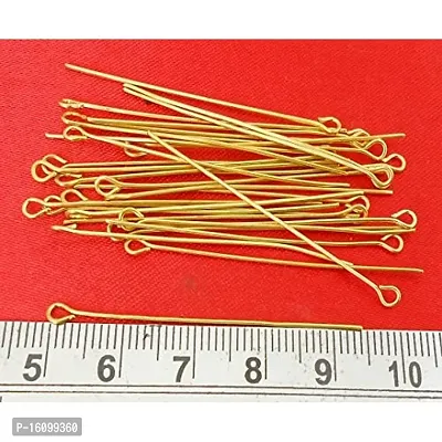 Classic Diy Gold Plated Metal Bracelet, Necklace, Anklet Making Eye Pins - 100 Pieces-thumb2