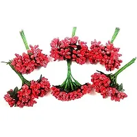 Classic Artificial Pollen Flowers For Tiara Making And Jewelry Making 144Pcs Pollens Red-thumb2