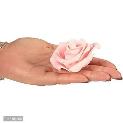 Classic Rose Flower Heads Mini Foam Artificial Roses Diy Wedding Flowers Accessories Make Bridal Hairclip,Headbands,Party Baby Shower Home Decorate Flower 7 Cm (Peach, 24)-thumb3