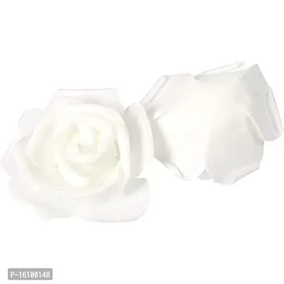 Classic Rose Flower Heads Mini Foam Artificial Roses Diy Wedding Flowers Accessories Make Bridal Hairclip,Headbands,Party Baby Shower Home Decorate Flower 7 Cm (White, 24)-thumb5