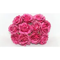 Classic Velvet Flowers Hair Accessory Decor - (Pack Of 36 Pcs, Dark Pink)-thumb3