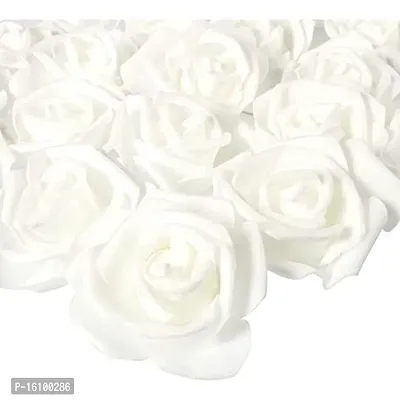 Classic Rose Flower Heads Mini Foam Artificial Roses Diy Wedding Flowers Accessories Make Bridal Hairclip,Headbands,Party Baby Shower Home Decorate Flower 7 Cm (White, 36)
