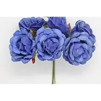 Classic Artificial Velvet Flowers Hair Accessory Art Party Decor Flowers -(Pack Of 36 Pcs,Blue)-thumb3