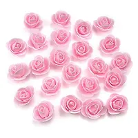 Classic Artificial Foam Flowers Jewellery Tiara Craft Flowers -(Pack Of 100 Pcs, Pink)-thumb1