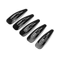 Glossy Black Metal Tic Tac Hair Clips For Women Pack Of 24 Pieces-thumb2