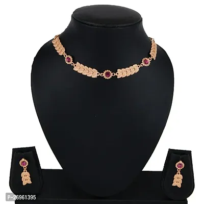 Stylish Golden Brass Jewellery Set For Women-thumb0