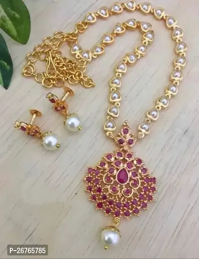 Stylish Golden Brass Beads Jewellery Set For Women-thumb0