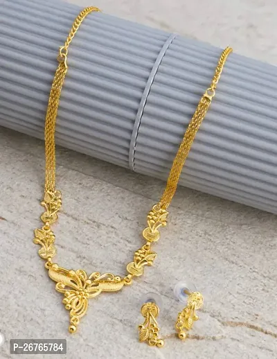 Stylish Golden Brass Beads Jewellery Set For Women-thumb0