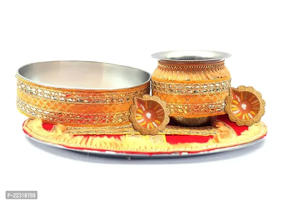 Buy Navjai Karwa Chauth Pooja Thali Set Decorated Traditional