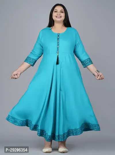 Stylish Viscose Rayon Stitched Ethnic Gown For Women