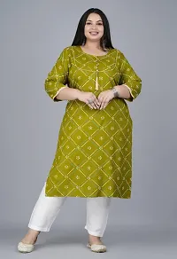 Stylish Olive Viscose Rayon Kurta With Bottom Wear Set For Women-thumb1