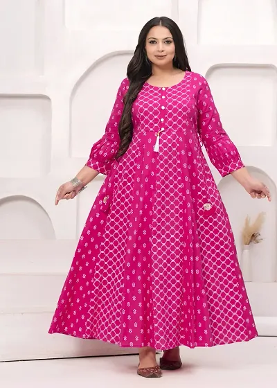 Stylish Cotton Printed Anarkali Kurta