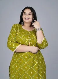 Stylish Olive Viscose Rayon Kurta With Bottom Wear Set For Women-thumb3