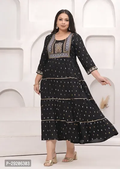 Stylish Viscose Rayon Stitched Ethnic Gown For Women-thumb3