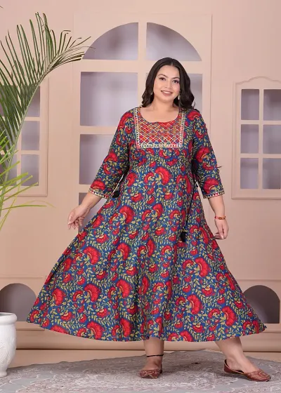 Stylish Rayon Printed Anarkali Kurta