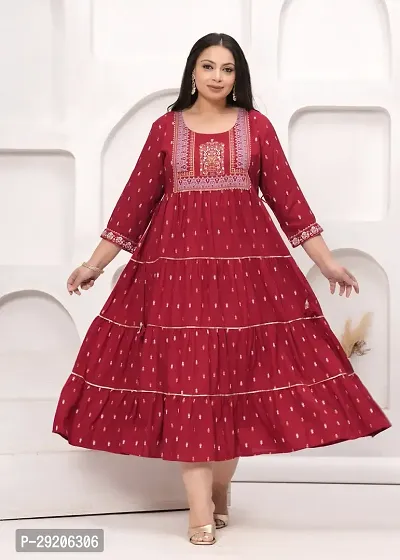 Stylish Viscose Rayon Stitched Ethnic Gown For Women