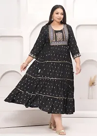 Stylish Viscose Rayon Stitched Ethnic Gown For Women-thumb1