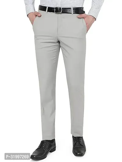 Stylish Cotton Blend Solid Formal Trouser for Men-thumb2