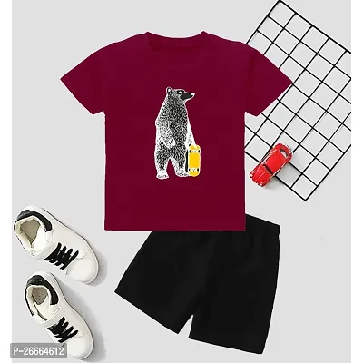 Stunning Cotton Blend Printed T-Shirts with Shorts For Kids