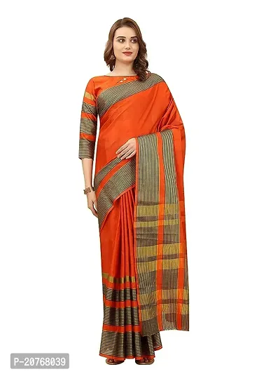 Beautiful Art Silk Saree With Blouse Piece-thumb0