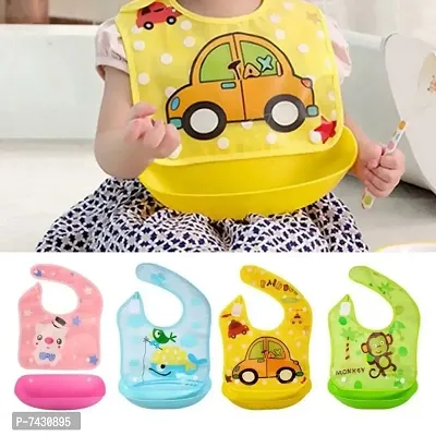 Premium Quality Baby Detachable Waterproof Apron / Tray Bib/Useful/Baby Care/Gift Set 2 Pcs Of Assorted Colour-thumb0