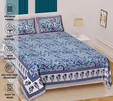 280 TC Pure Cotton Double Bedsheet Set with 2 Pillow Covers-thumb1