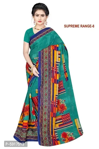 Stylish Rennial Printed Saree With Blouse Piece