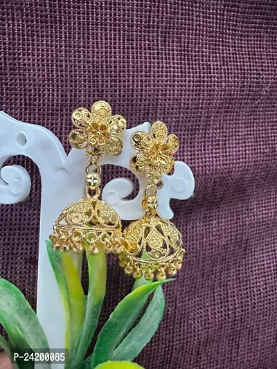 Fancy Brass Earrings For Women-thumb0