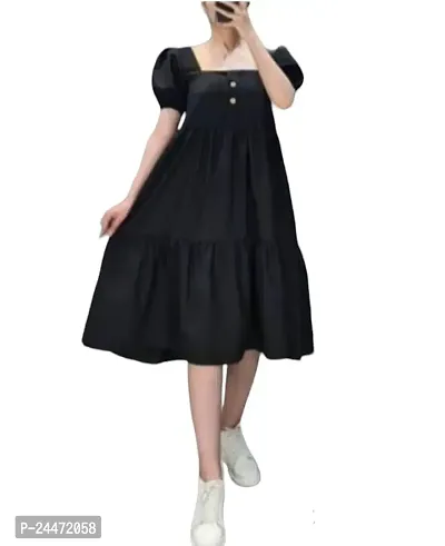 Stylish  Rayon Self Pattern A-Line Dress For Women