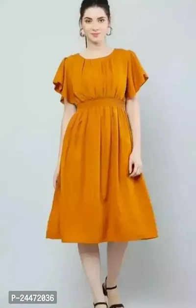 Stylish  Rayon Self Pattern A-Line Dress For Women-thumb0