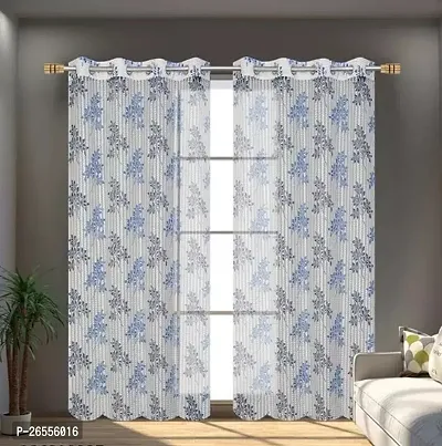 PRAFULL MILLAURE 214 cm (7 ft) Net Transparent Door Curtain (Pack Of 2)-thumb0