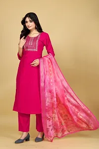 Stylish Cotton Silk Kurta, Bottom and Dupatta Set-thumb4