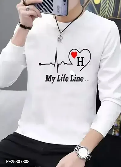 Reliable White Polyester Printed Round Neck Tees For Men-thumb0