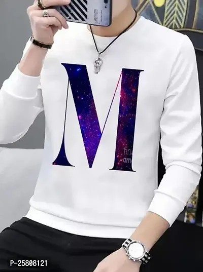 Reliable White Polyester Printed Round Neck Tees For Men-thumb0