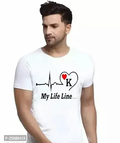 Reliable White Polyester Printed Round Neck Tees For Men-thumb0