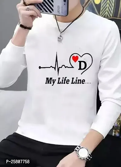 Reliable White Polyester Printed Round Neck Tees For Men-thumb0