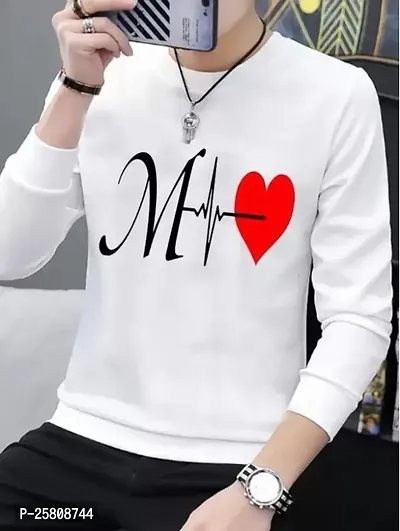 Reliable White Polyester Printed Round Neck Tees For Men-thumb0