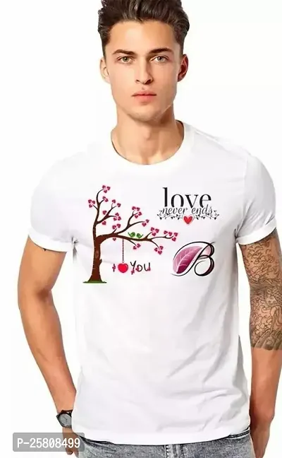 Reliable White Polyester Printed Round Neck Tees For Men-thumb0