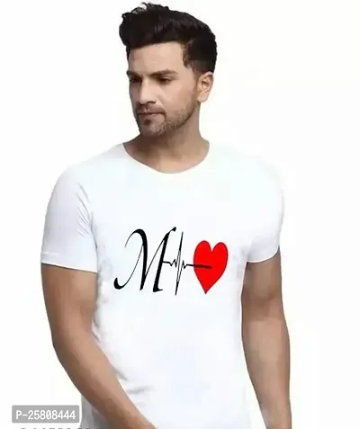 Reliable White Polyester Printed Round Neck Tees For Men-thumb0