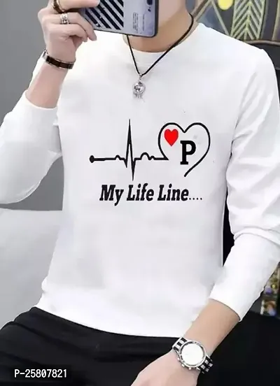 Reliable White Polyester Printed Round Neck Tees For Men-thumb0