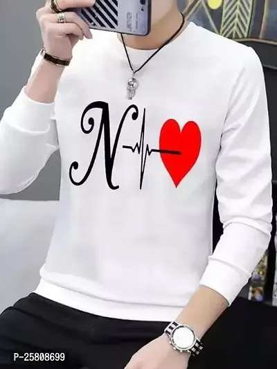 Reliable White Polyester Printed Round Neck Tees For Men-thumb0